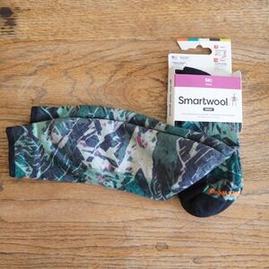 Smartwool Ski Targeted‎ Cushion Merino Wool Socks XL Over The Calf Green Print